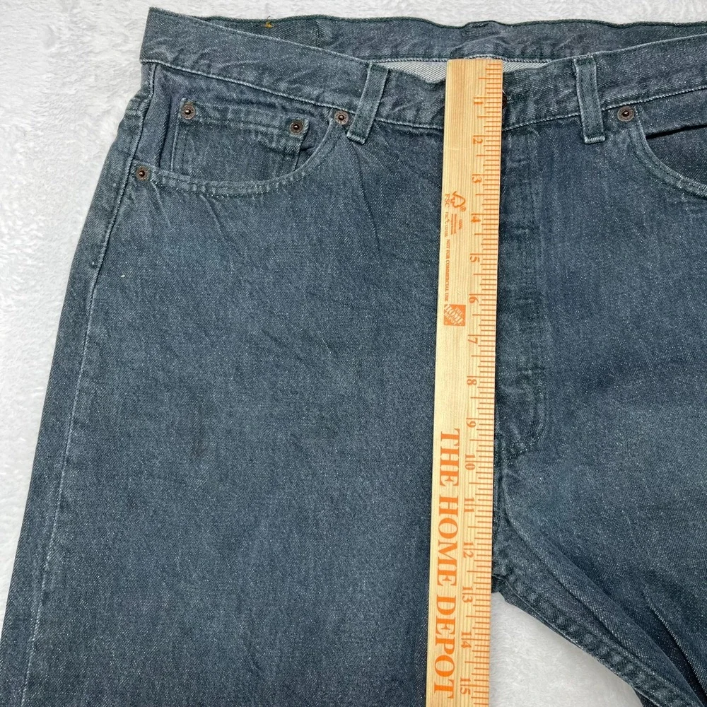 Vintage Levi's 501 Jeans Men's Blue Denim High Rise Straight Button Fly - 35X33‎